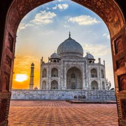 Sunrise at Taj Mahal in Agra, India